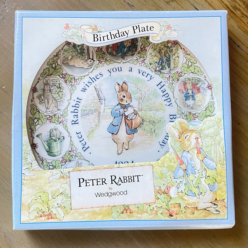 Vintage 1994 PETER RABBIT by Wedgwood Birthday Plate Made in England NEW in Box